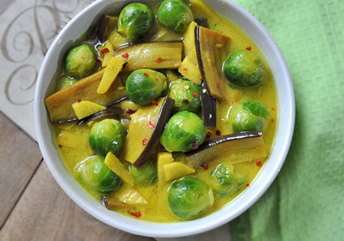 Brussels Sprouts Eggplant Curry