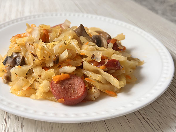 Cabbage with Bacon and Sausage