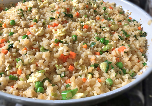 Cauliflower Rice with Carrots and Peas