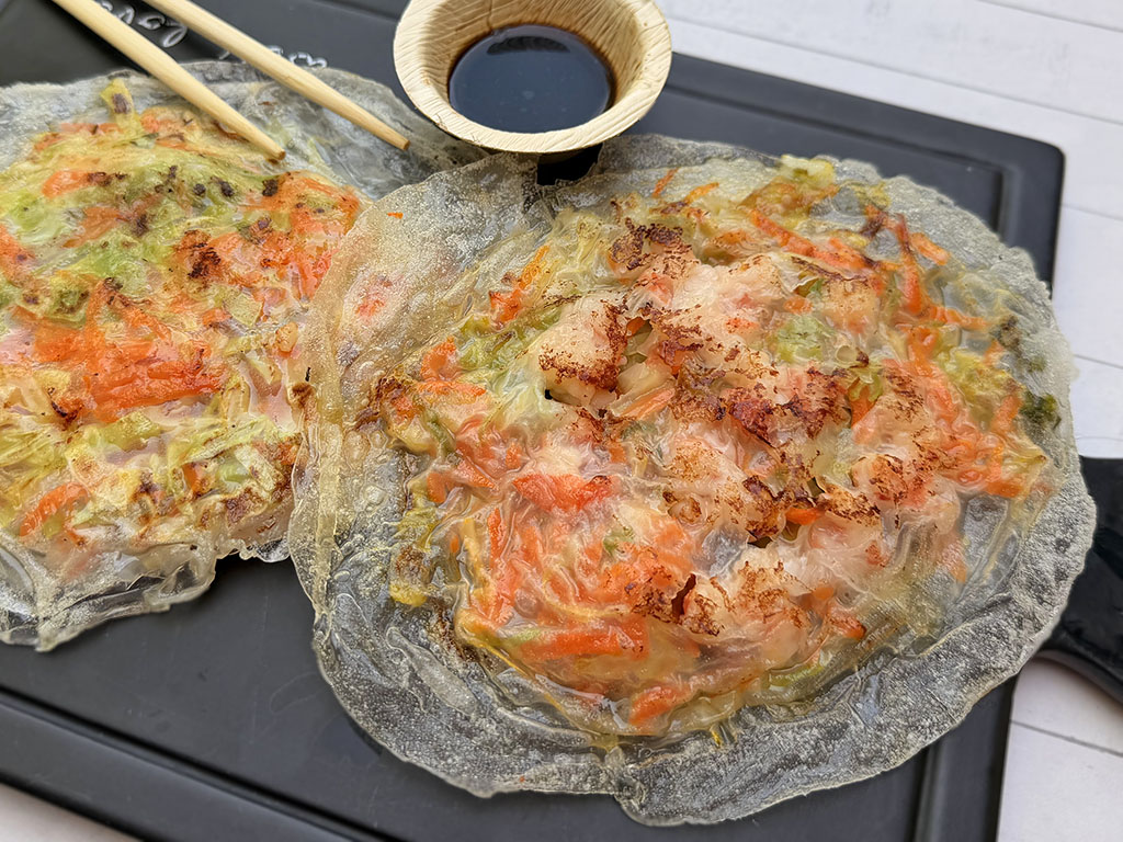 Crispy Rice Paper Shrimp and Vegetable Pancakes
