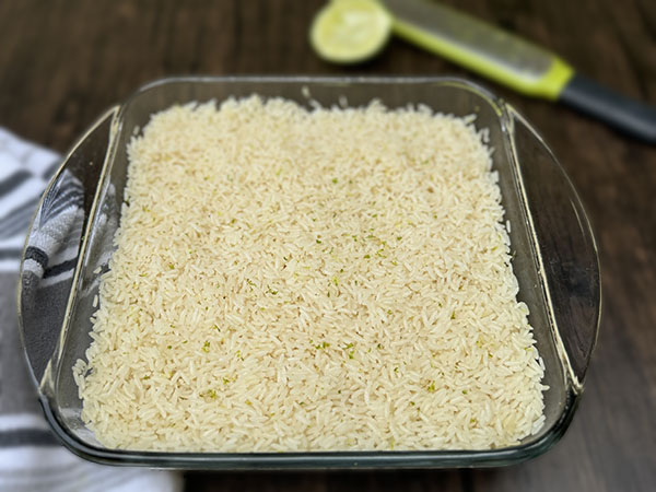 Easy Baked Coconut Lime Rice (Lightly Sweet & Fluffy)