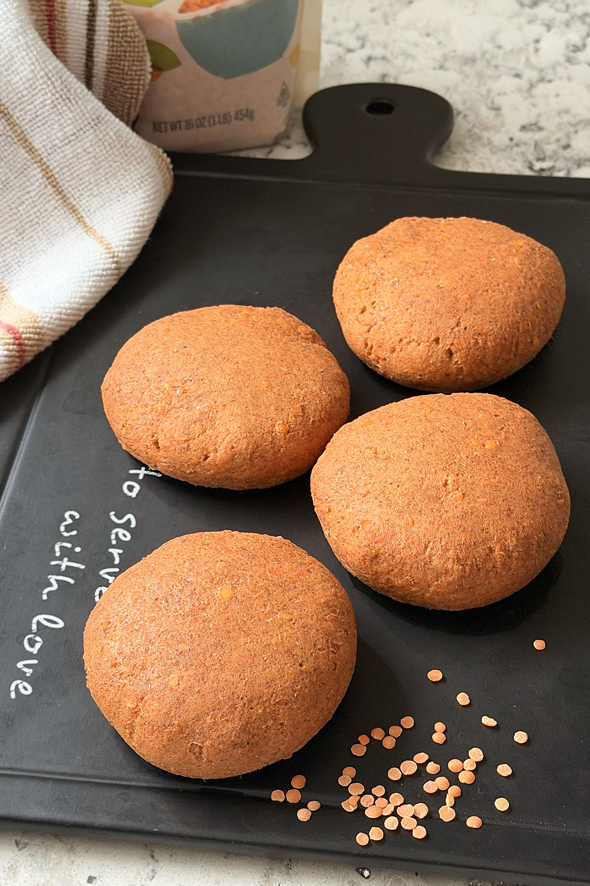 Easy Blend-and-Bake Red Lentil Buns
