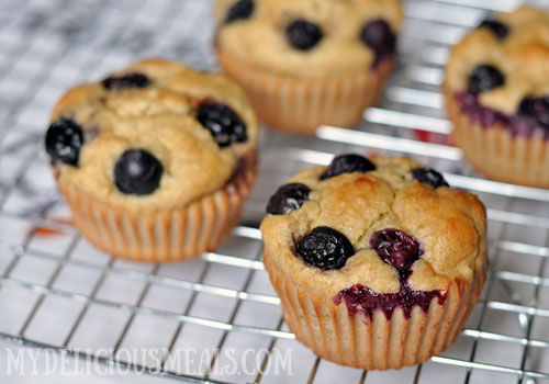 Healthy Blueberry Pecan Muffins