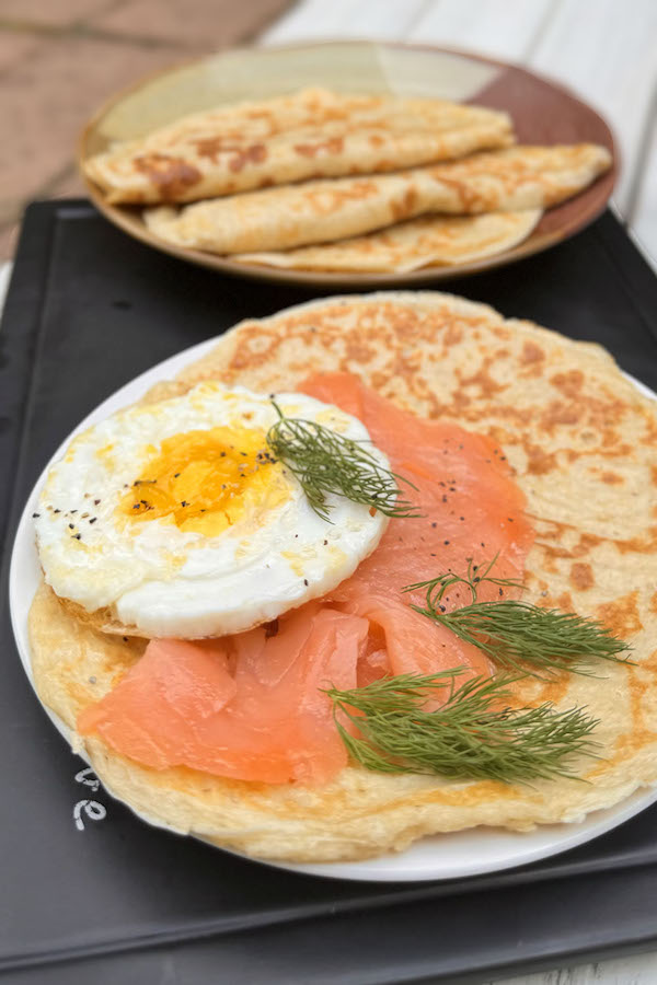 High Protein Breakfast Tortilla with Smoked Salmon and Egg