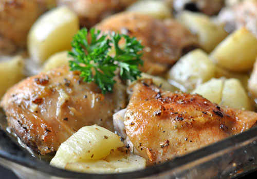 Lemon Chicken and Potatoes in Oven