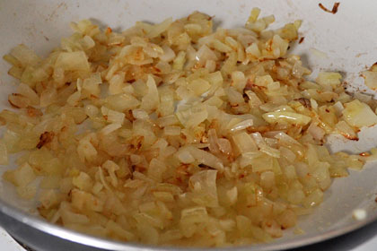Sautéed onion and garlic.
