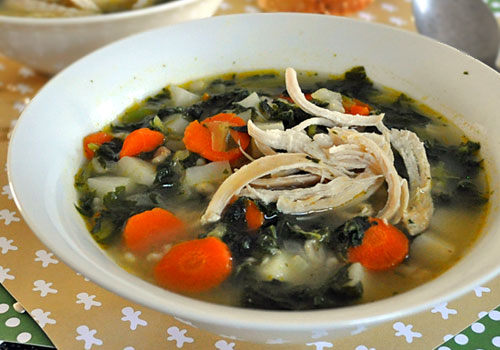 Chicken Barley Soup with Kale