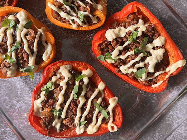 Delicious Stuffed Peppers with Creamy Cashew Sauce
