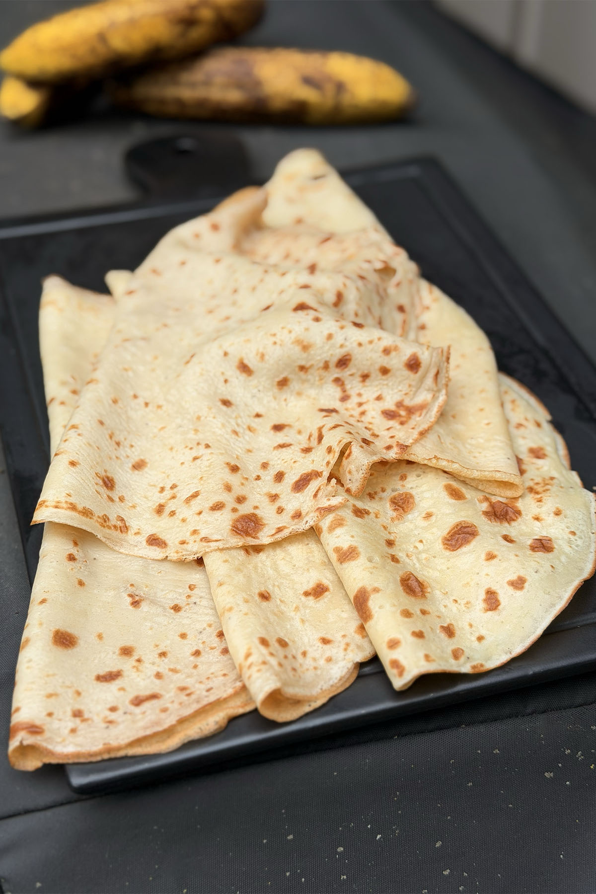 Thin Crepes Made with Overripe Bananas, No Eggs Thin Crepes Made with Overripe Bananas, No Eggs