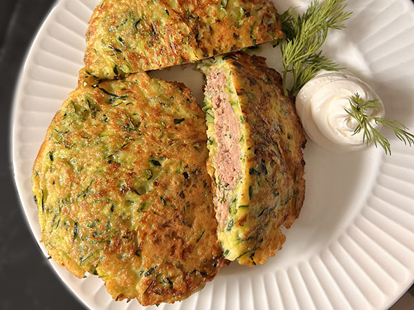 Zucchini Fritters with Meat Filling